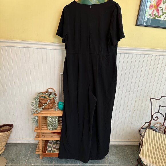 Halogen 2X NWT sold black jumper pull on short sleeve wide leg pants - Picture 2 of 9